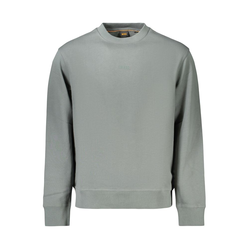 Indulge in the elegance of the Hugo Boss Green Cotton Sweatshirt, a testament to refined craftsmanship and timeless luxury, perfect for the discerning individual.