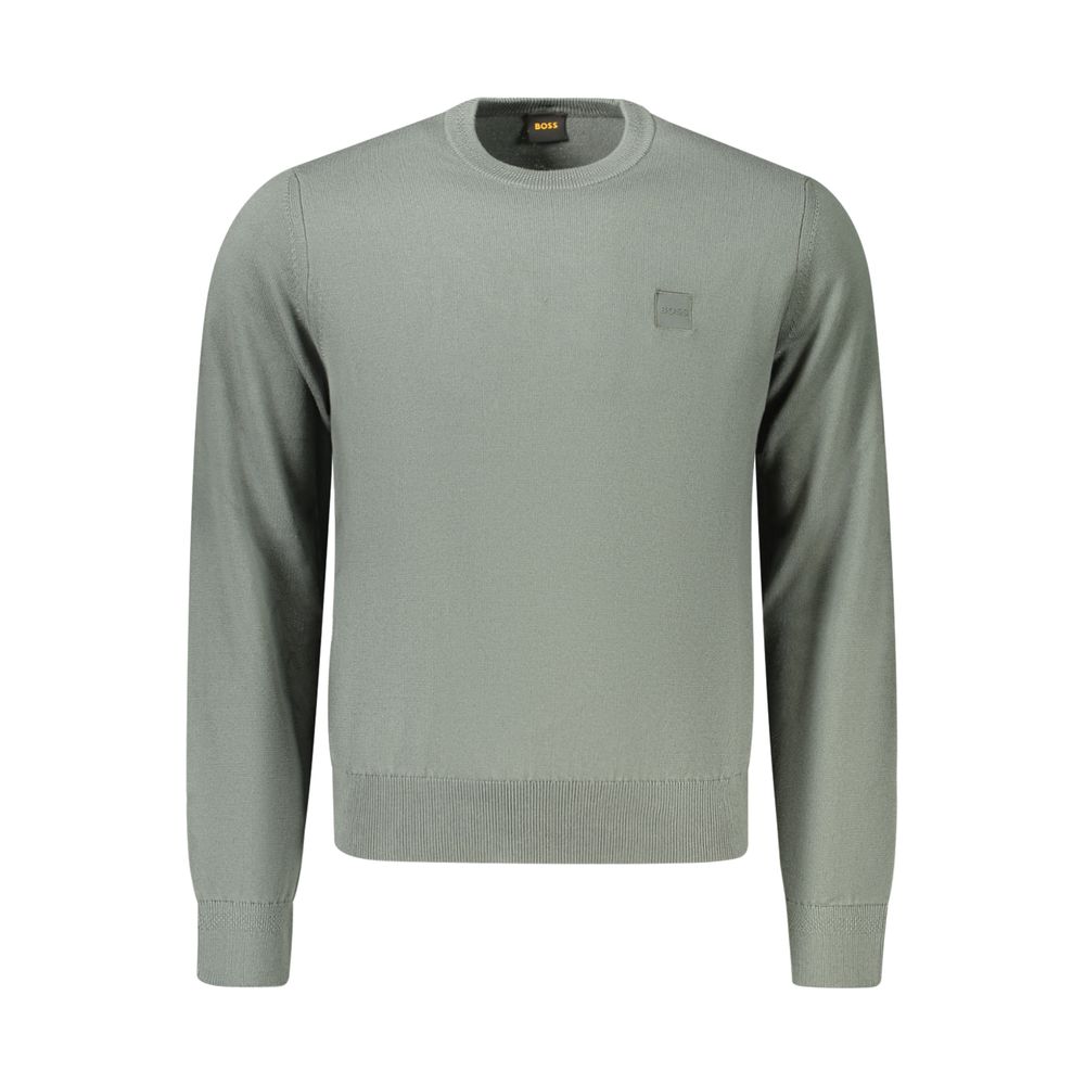 Indulge in the exquisite craftsmanship of the Hugo Boss Green Cotton Sweatshirt, where luxurious design meets sustainable elegance, perfect for the discerning individual.