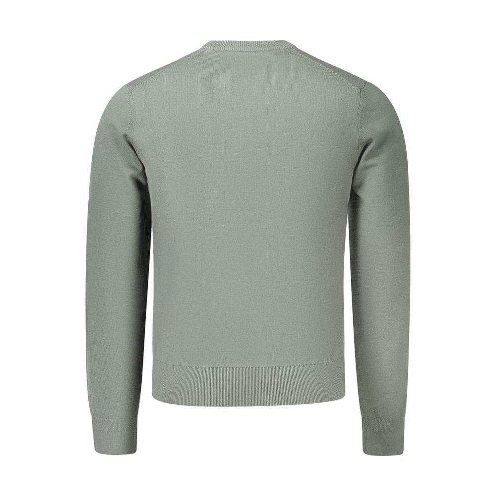 Indulge in the sophistication of the Hugo Boss Green Cotton Sweatshirt, crafted from regenerative cotton, embodying luxury and timeless elegance for discerning individuals.