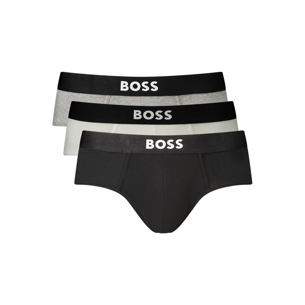 Indulge in the elegance of Hugo Boss Black Cotton Briefs, crafted from organic cotton for a sublime fit. Experience luxury that embodies confidence and sophistication.