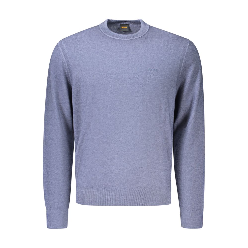 Indulge in the exquisite craftsmanship of the Hugo Boss Blue Wool Sweatshirt, a timeless piece that embodies luxury and sophistication for the discerning individual.