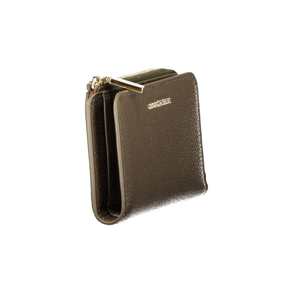 Indulge in the exquisite Coccinelle Brown Leather Wallet, a masterpiece of craftsmanship with a luxurious metallic finish, designed for the discerning individual who values elegance and sophistication.