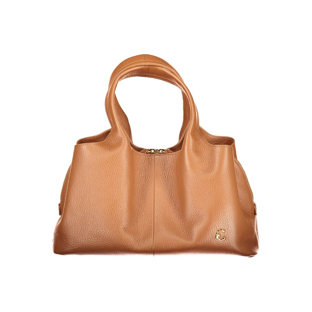 Indulge in the elegance of the Coccinelle Brown Leather Handbag, a timeless accessory that embodies sophistication and exquisite craftsmanship for the discerning individual.