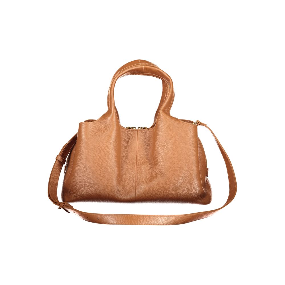 Indulge in the elegance of the Coccinelle Brown Leather Handbag, a masterpiece of design with exquisite craftsmanship, perfect for those who embrace luxury and sophistication.
