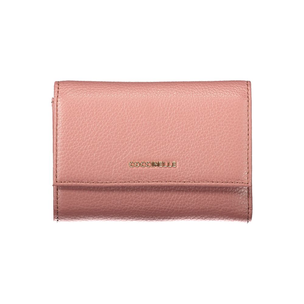 Discover the Coccinelle Pink Leather Wallet, a symbol of exquisite craftsmanship and timeless elegance, designed for those who appreciate luxury in every detail.