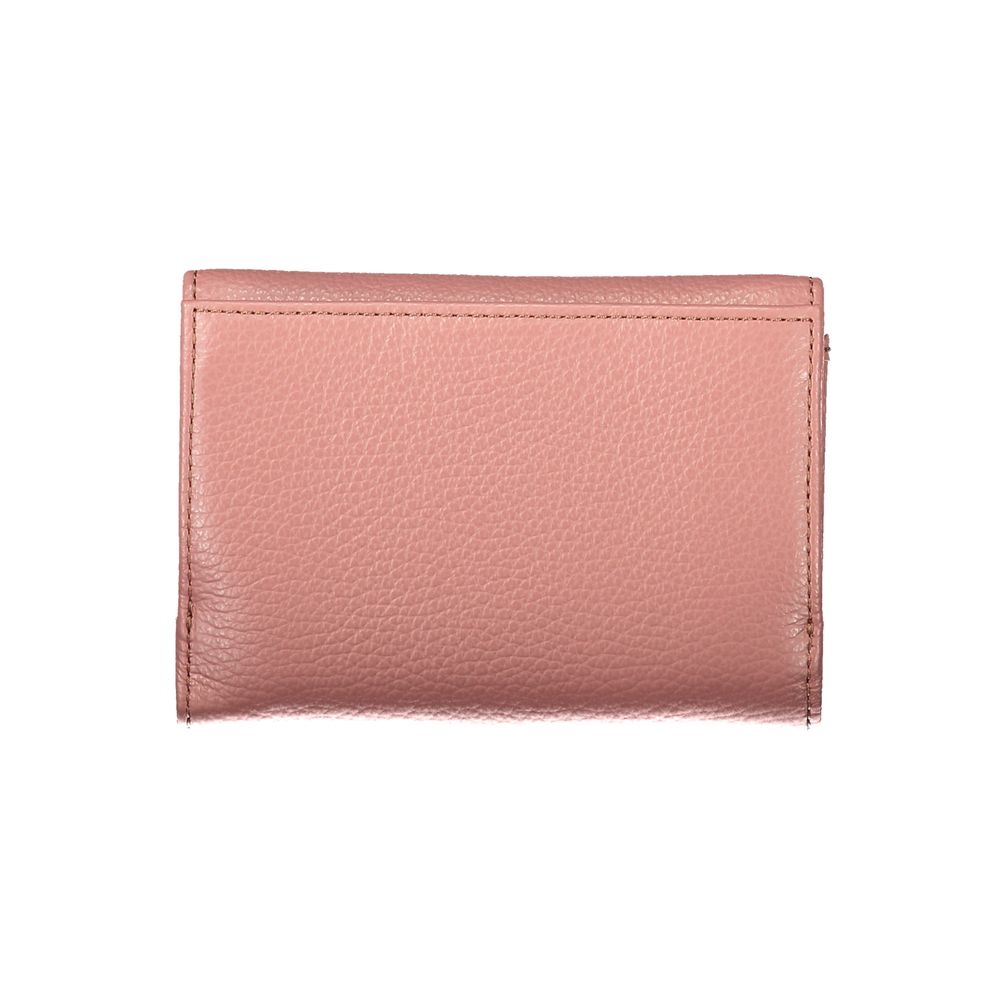 Indulge in the exquisite Coccinelle Pink Leather Wallet, a symbol of refined elegance with its soft metallic finish and meticulous craftsmanship, perfect for the discerning individual.