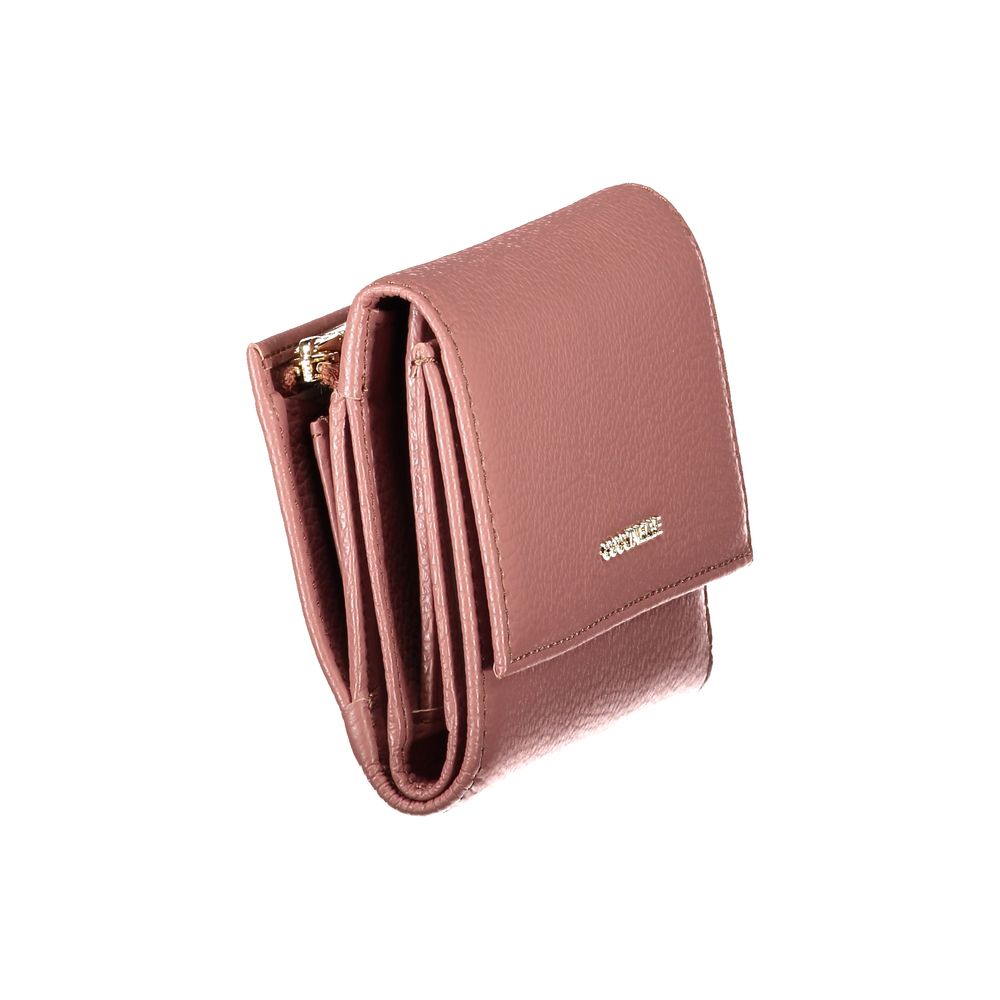 Indulge in the elegance of the Coccinelle Pink Leather Wallet, a masterpiece of design with exquisite compartments, embodying luxury and sophistication for the discerning individual.