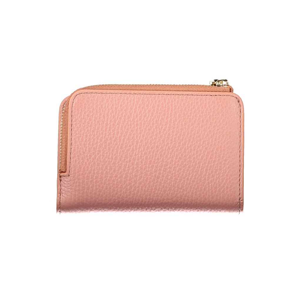Discover the Coccinelle Pink Leather Wallet, a masterpiece of design with exquisite compartments and luxurious finishes, embodying elegance for the discerning individual.