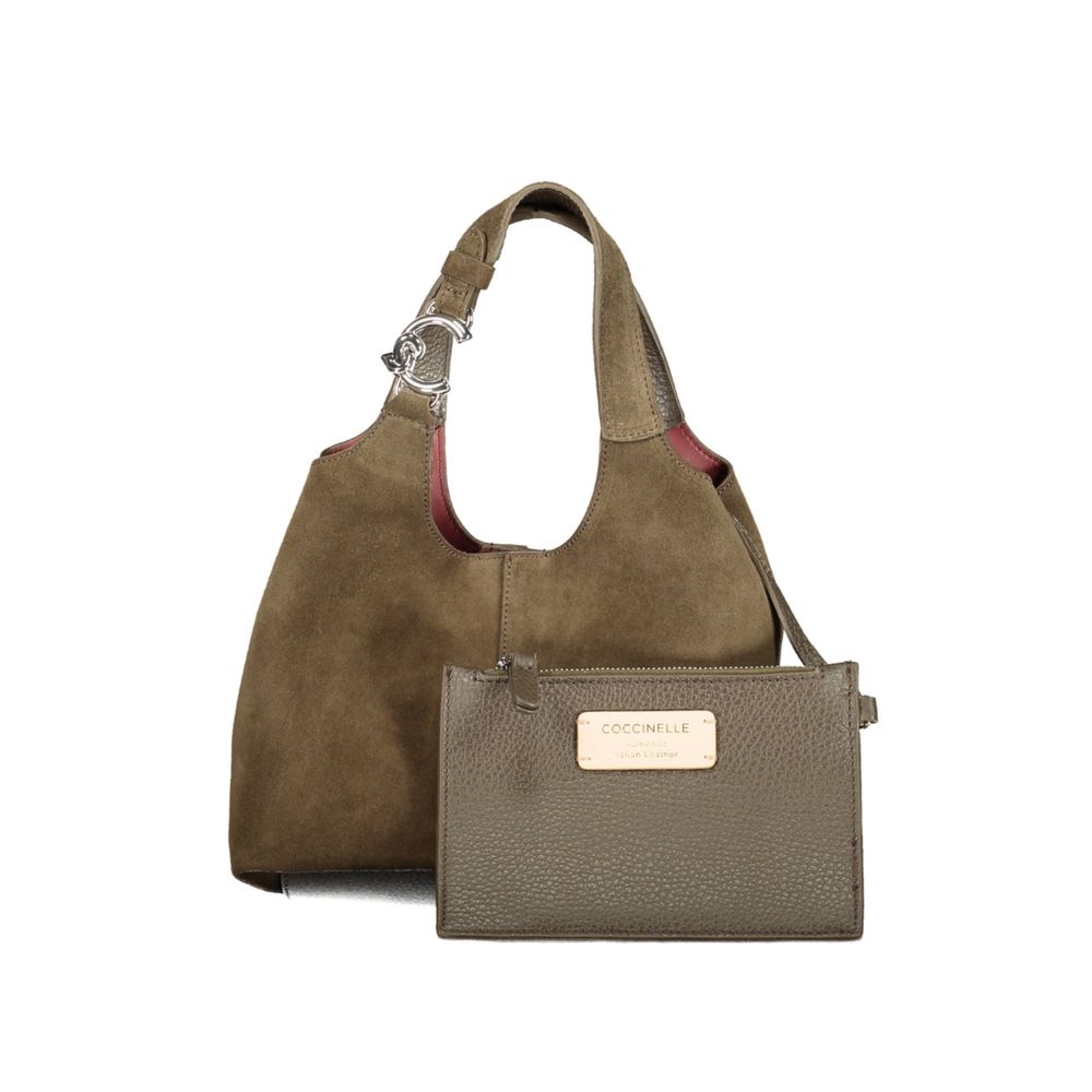 Indulge in the elegance of the Coccinelle Brown Leather Handbag, a masterpiece of design featuring exquisite craftsmanship and versatile style for the discerning individual.