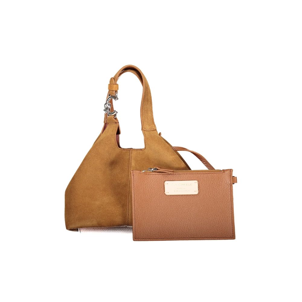 Indulge in the elegance of the Coccinelle Brown Leather Handbag, a symbol of refined luxury and exquisite craftsmanship, perfect for the discerning individual.