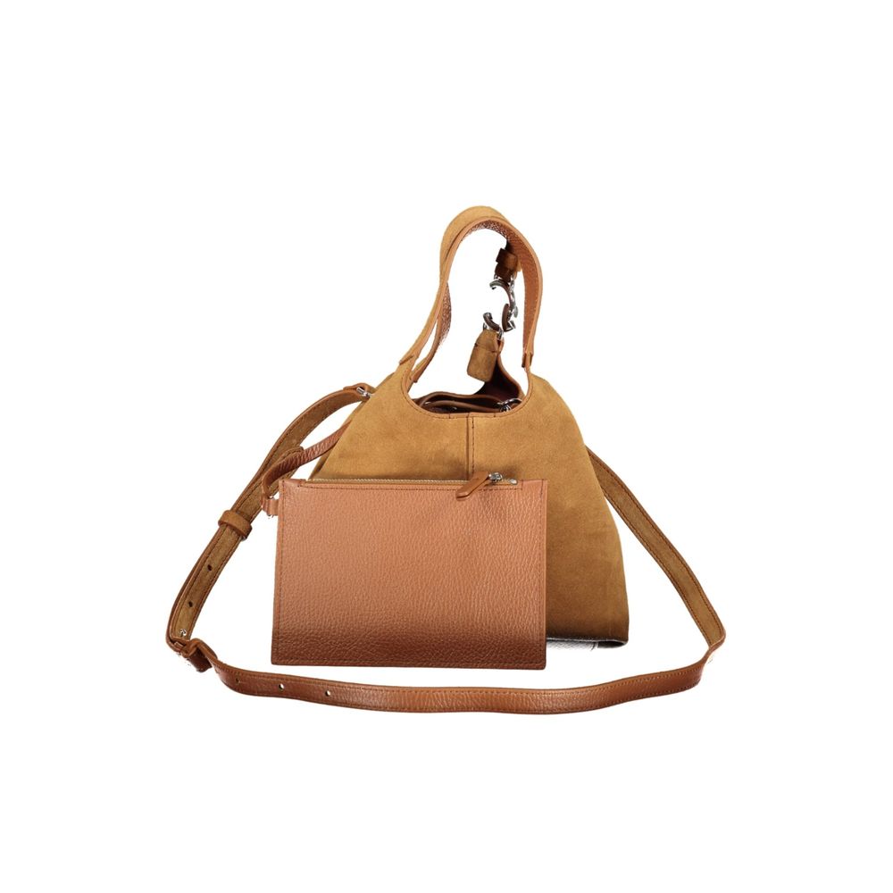 Indulge in the Coccinelle Brown Leather Handbag, a symbol of exquisite craftsmanship and timeless elegance, perfect for those who appreciate luxury and sophistication.