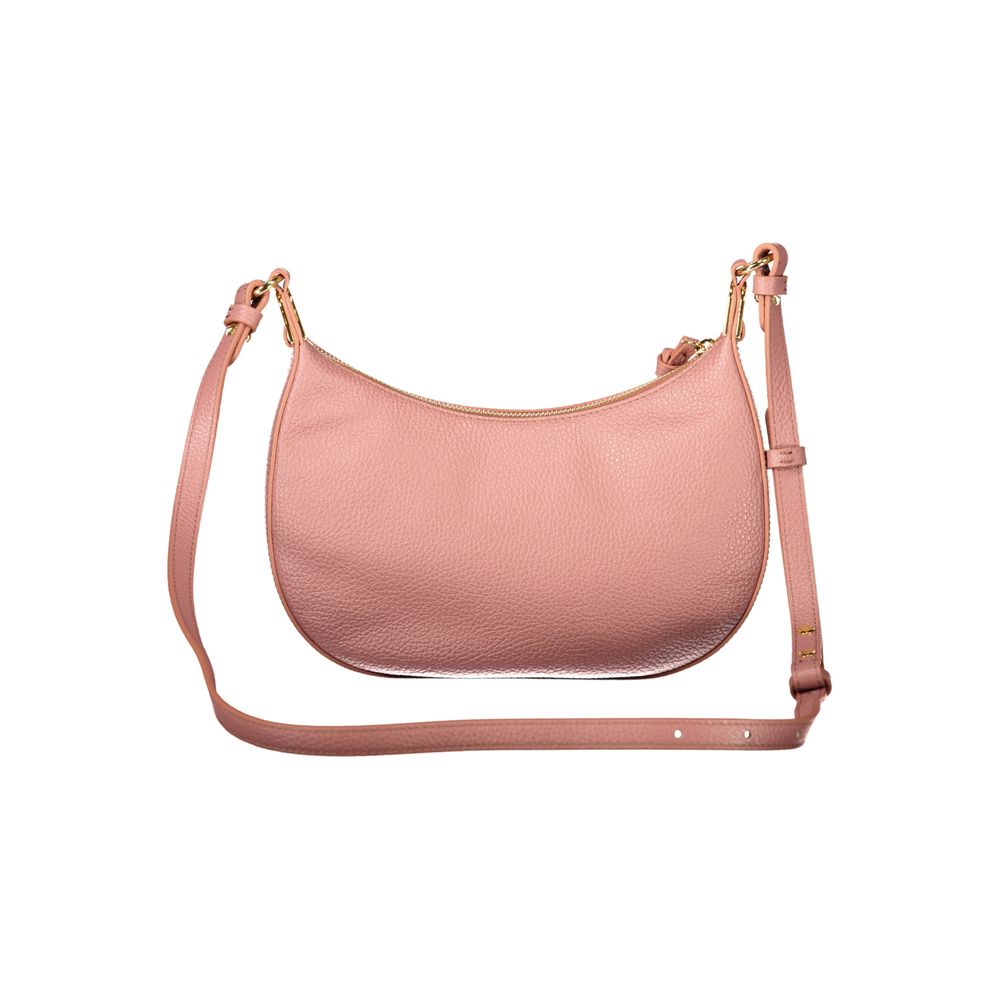 Indulge in the elegance of the Coccinelle Pink Leather Handbag, a masterpiece of design featuring contrasting details and an adjustable strap, perfect for the discerning individual.