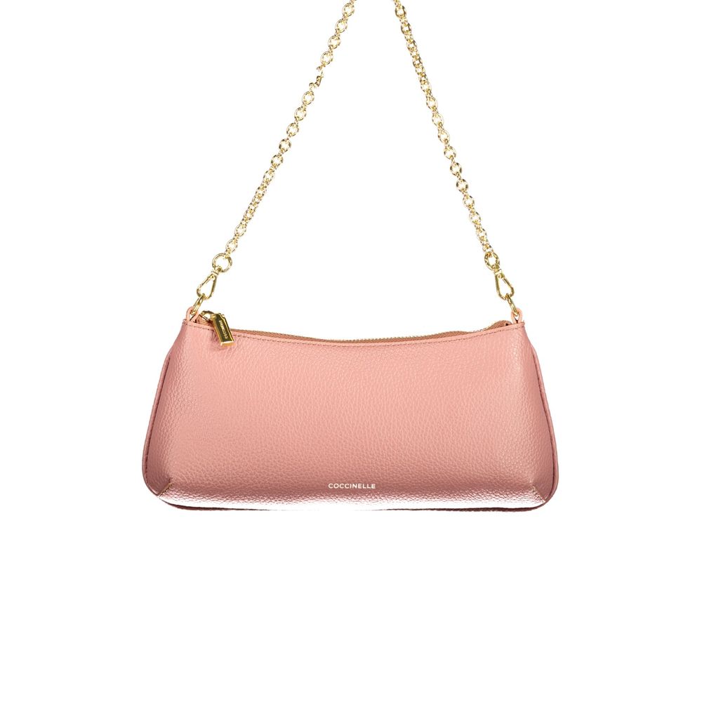 Elevate your style with the Coccinelle Pink Leather Handbag, a symbol of exquisite craftsmanship and timeless elegance, perfect for the discerning fashion connoisseur.