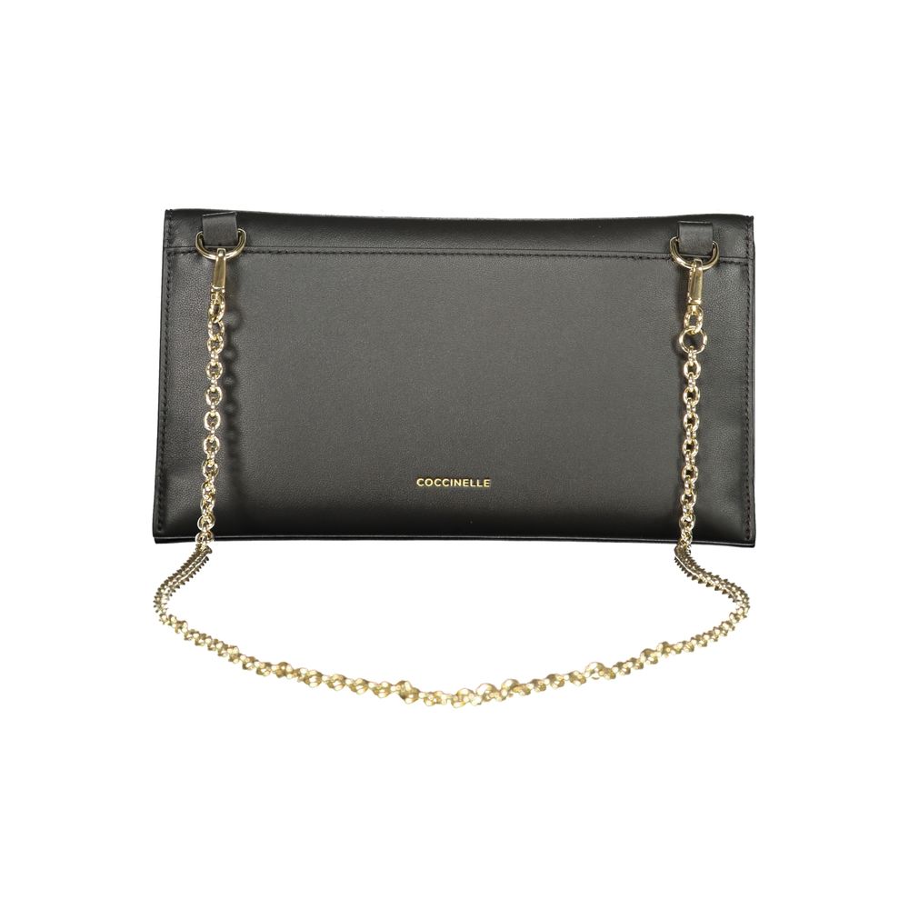 Indulge in the elegance of the Coccinelle Black Leather Handbag, a timeless accessory that embodies sophistication and exquisite craftsmanship for the discerning individual.
