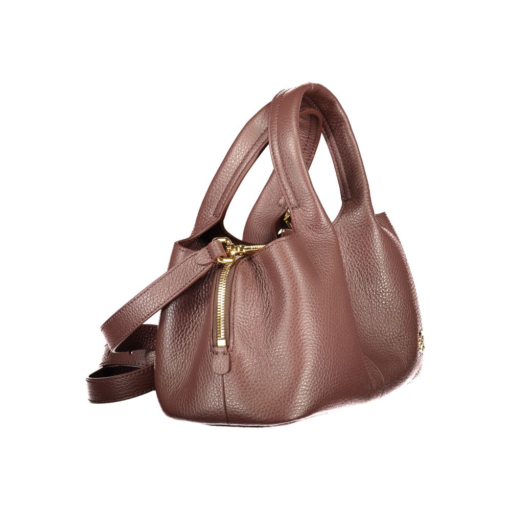 Indulge in the exquisite allure of the Coccinelle Brown Leather Handbag, a masterpiece of craftsmanship that elevates your style with elegance and sophistication.