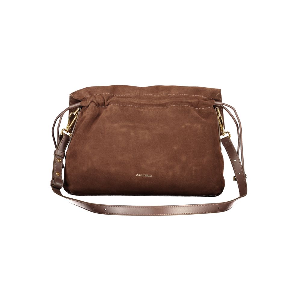 Indulge in the exquisite Coccinelle Brown Leather Handbag, a timeless piece that embodies luxury and sophistication, perfect for the discerning individual.
