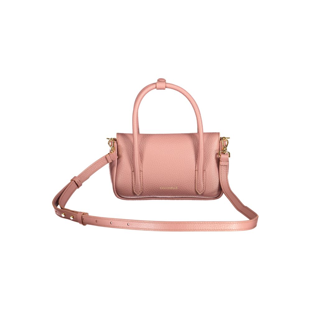 Elevate your elegance with the Coccinelle Pink Leather Handbag, a masterpiece of design featuring exquisite craftsmanship and timeless allure for the discerning individual.