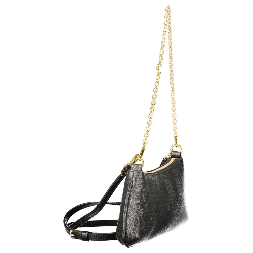 Indulge in the elegance of the Coccinelle Black Leather Handbag, a masterful blend of luxury and versatility, designed for those who appreciate exquisite craftsmanship and timeless style.