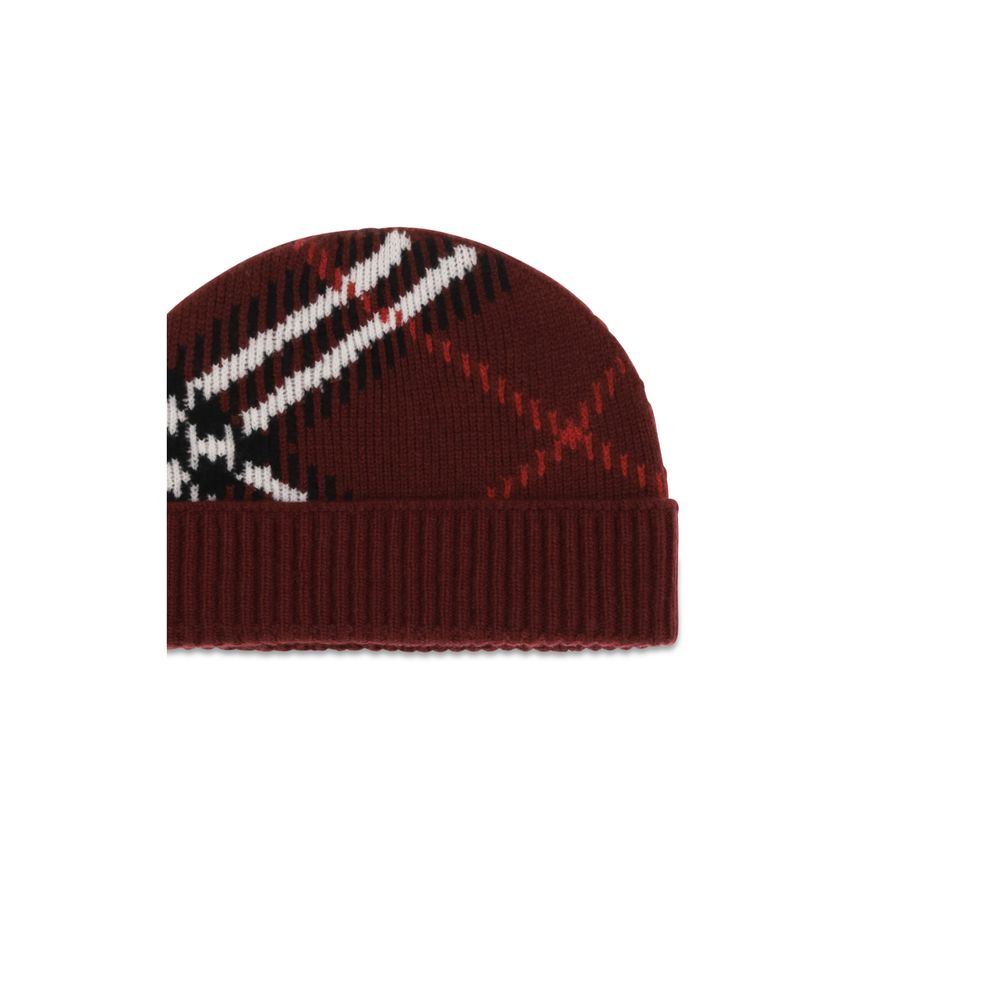 Indulge in the exquisite Burberry Bordeaux Cashmere Beanie, a luxurious blend of softness and style, embodying timeless elegance and iconic craftsmanship for discerning tastes.
