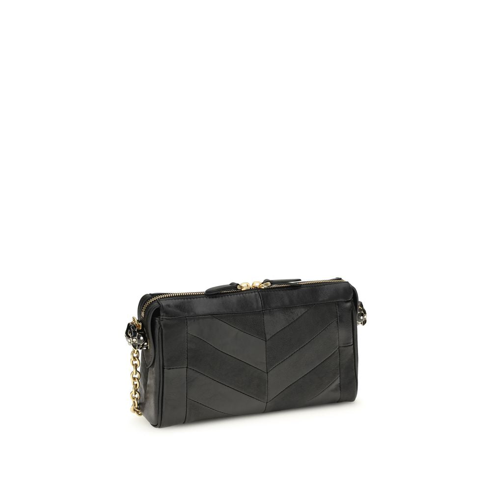 Indulge in the exquisite allure of the Valentino Garavani Panthea Chevron Shoulder Bag, a masterpiece of nappa leather adorned with Swarovski® crystals, embodying luxury and sophistication.