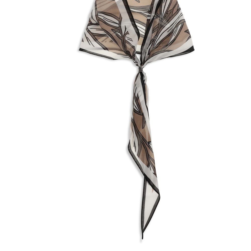 Indulge in the exquisite Brunello Cucinelli Beige Silk Foulard, a masterpiece of tropical elegance, crafted from sumptuous silk for refined styling and luxurious allure.