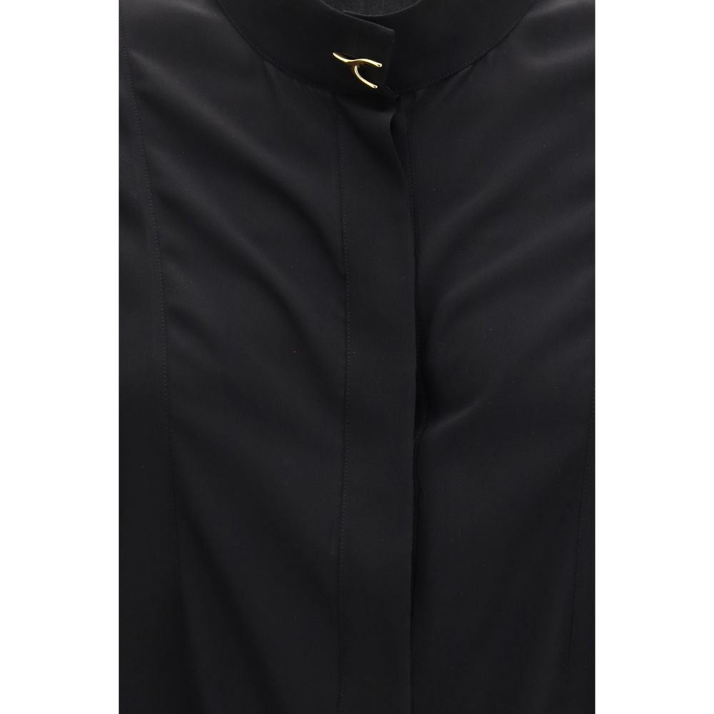 Indulge in the exquisite Wishbone silk Shirt by Alexander McQueen, crafted from luxurious silk crêpe de chine, embodying sophistication and timeless elegance.