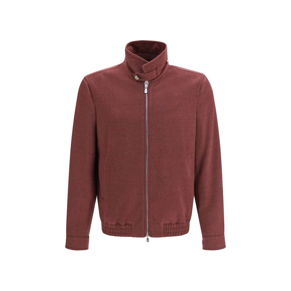 Indulge in the exquisite Brunello Cucinelli Bordeaux Wool Oves Aries Full-Length Jacket, a masterpiece of refined craftsmanship and luxurious Merino wool, elevating your style to new heights.