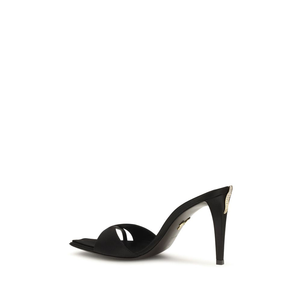 Giuseppe Zanotti Black Viscose Stiletto Heel Sandals