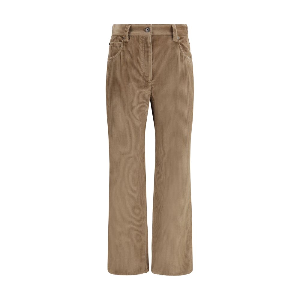 Brunello Cucinelli Brown Cotton Casual Pants - Timeless Elegance