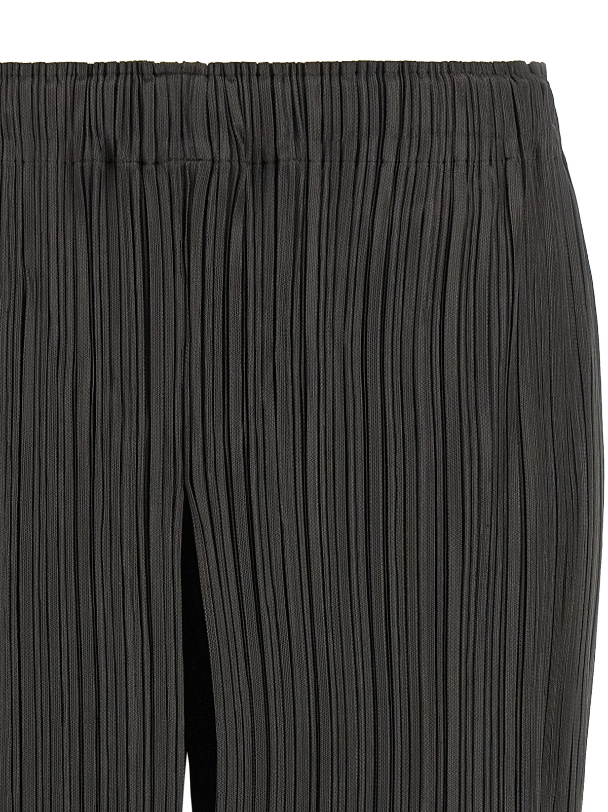 PLEATS PLEASE ISSEY MIYAKE Gray Polyester Bermuda Shorts - Timeless Elegance