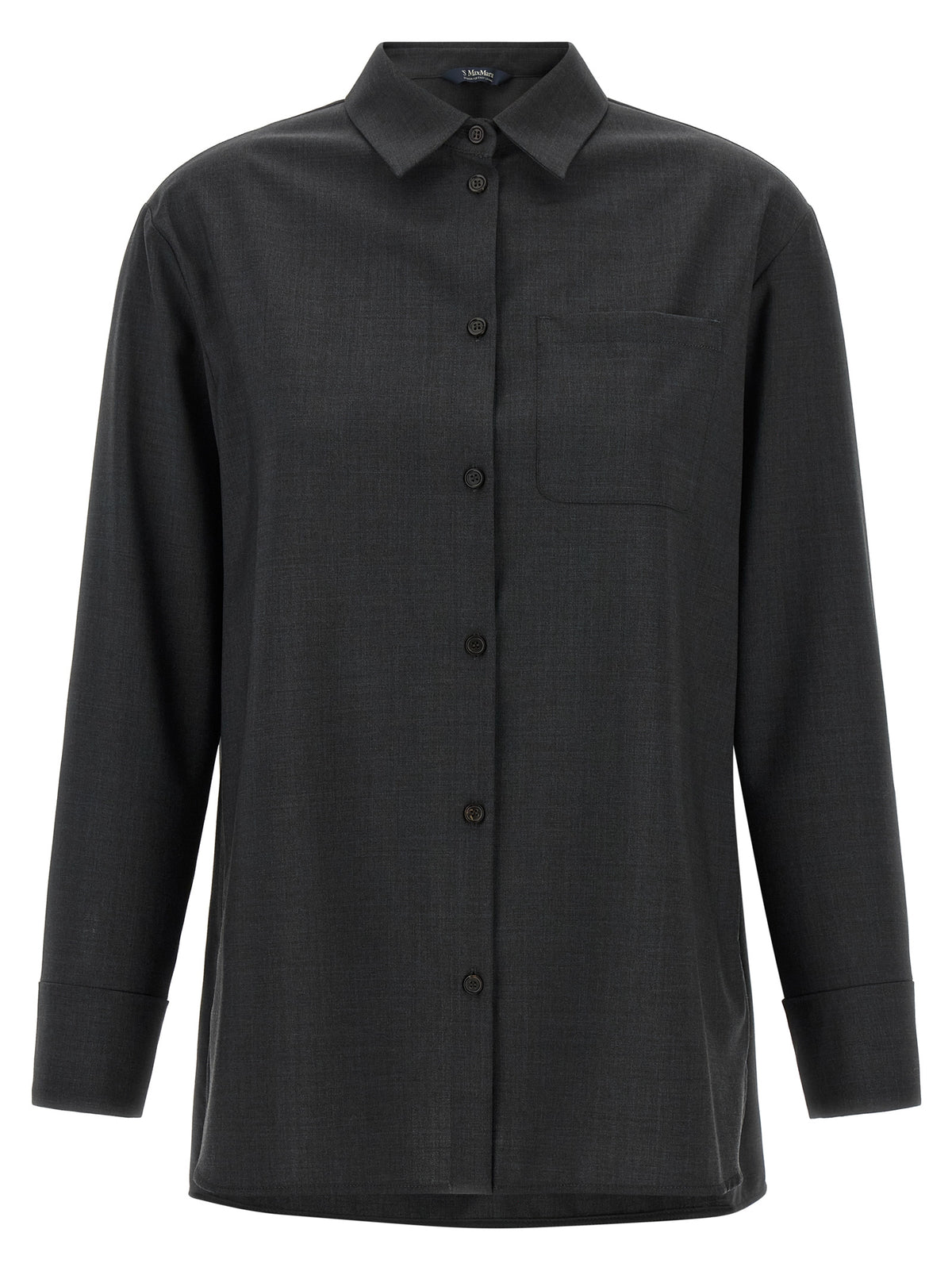 'S Max Mara Gray Wool Blouse - Timeless Elegance Redefined