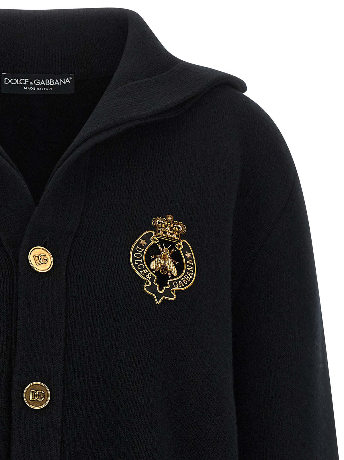 Dolce & Gabbana Black Virgin Wool Cardigan - Timeless Luxury