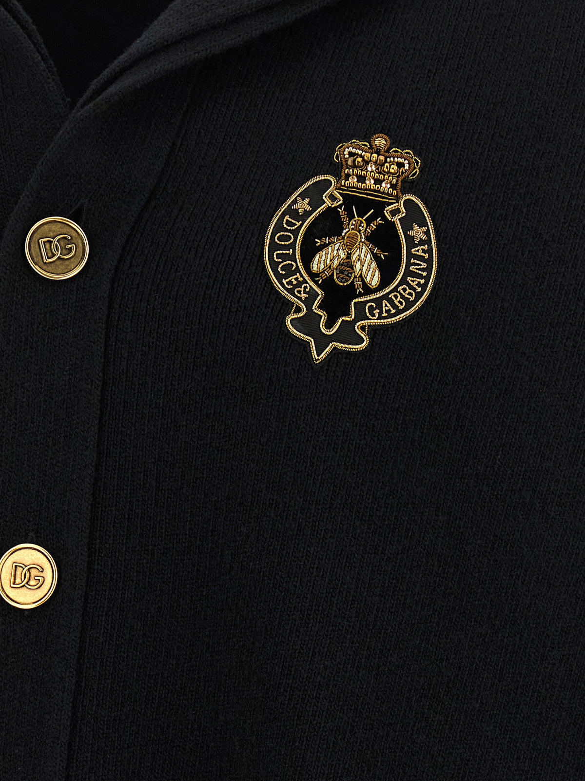Dolce & Gabbana Black Virgin Wool Cardigan - Timeless Luxury