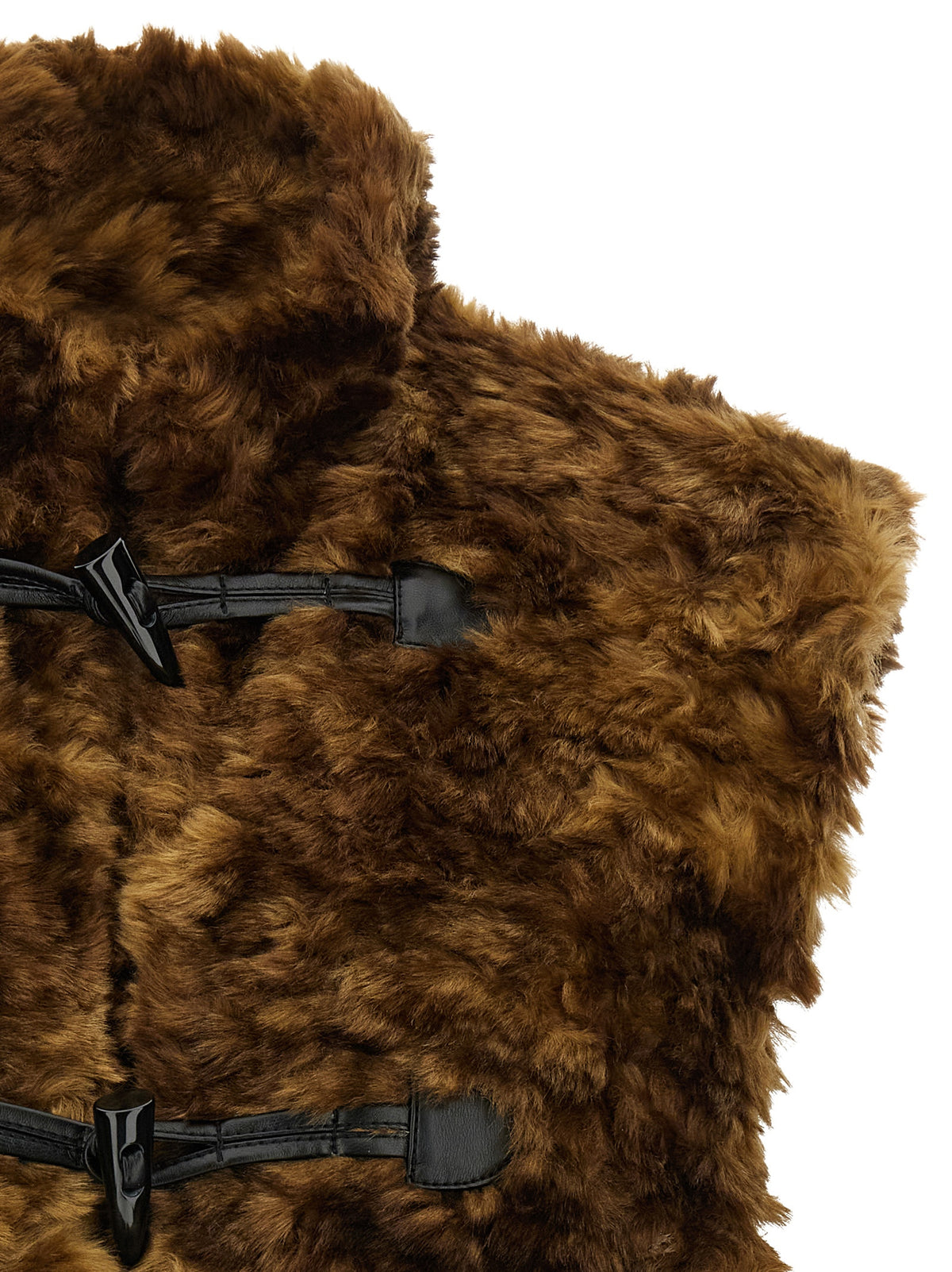 Elevate your wardrobe with the Isabel Marant Étoile Brown Marabou Sleeveless Jacket, a luxurious blend of soft faux fur and sophisticated design, perfect for discerning tastes.