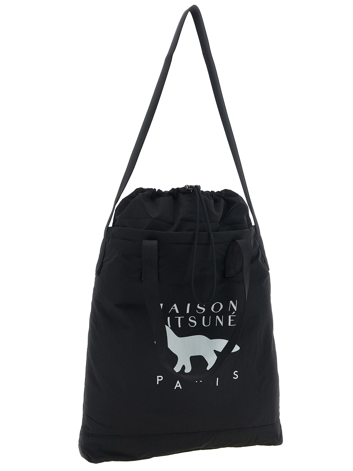 Maison Kitsuné Black Nylon Tote Bag