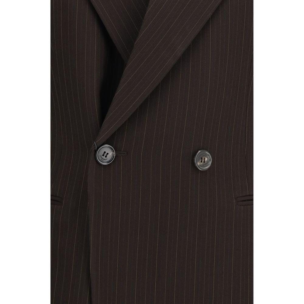 Saint Laurent Brown Wool Oves Aries Full-Length Jacket - Luxury Tailoring