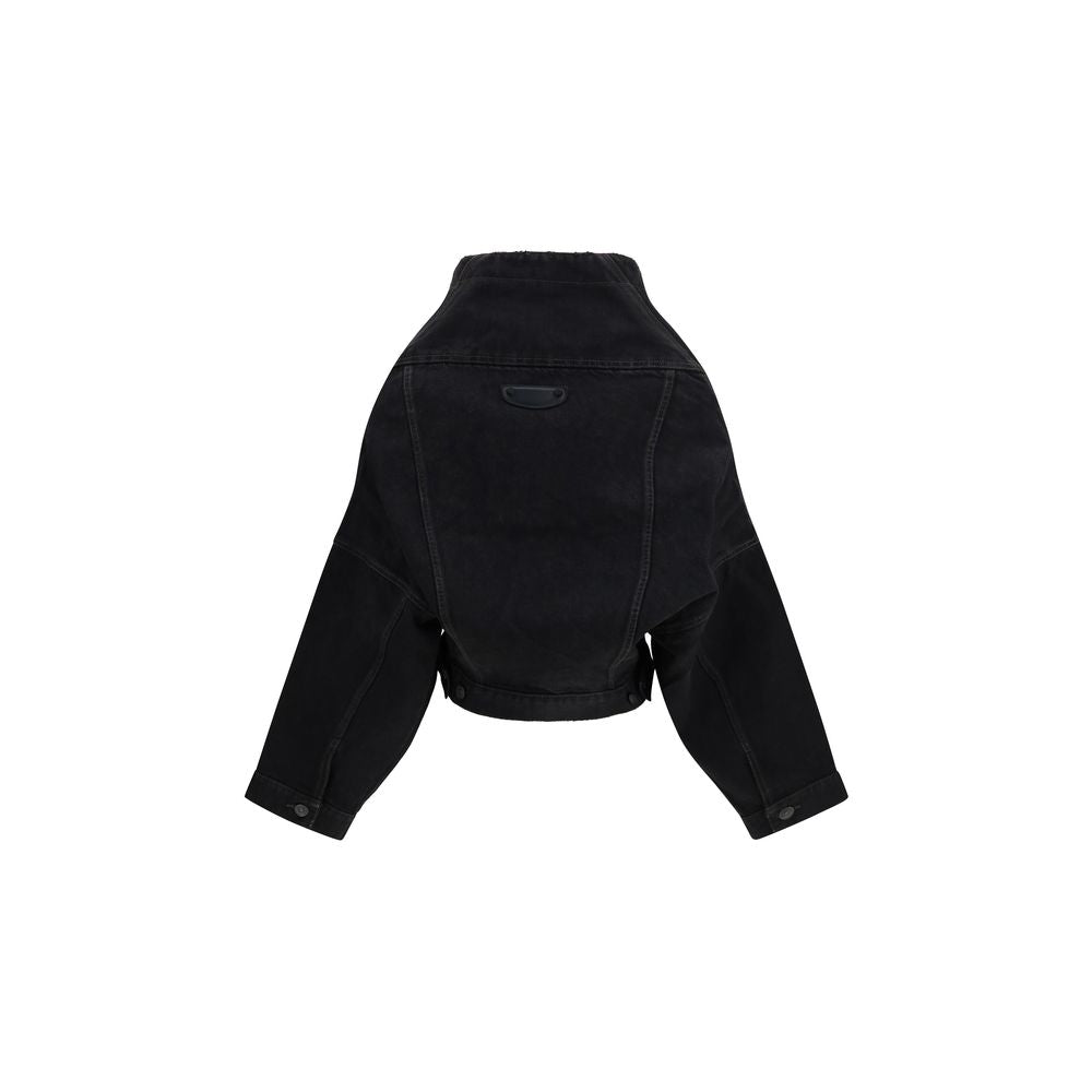 Balenciaga Black Denim Jacket - Deconstructed Luxury Fashion