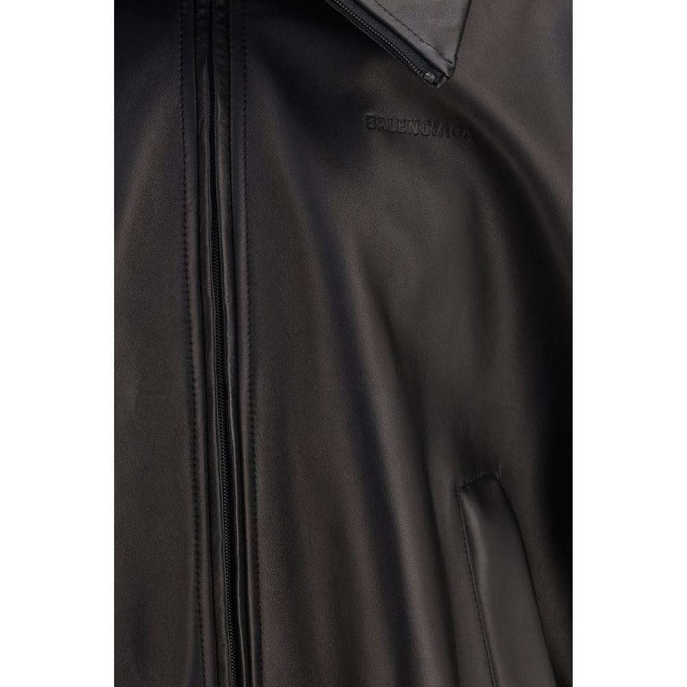 Balenciaga Black Lamb Ovis Aries Leather Jacket - Timeless Luxury