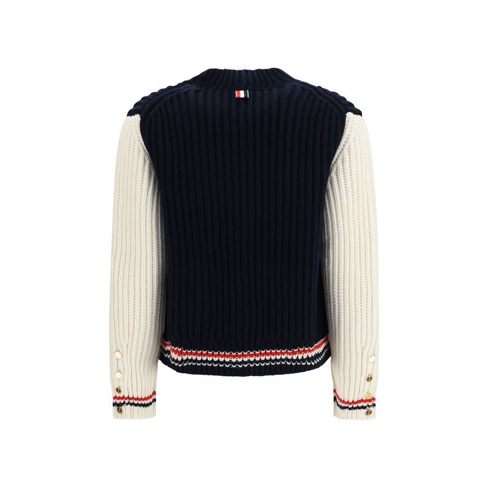 Thom Browne Blue Cashmere Cardigan - Exquisite Luxury Fashion
