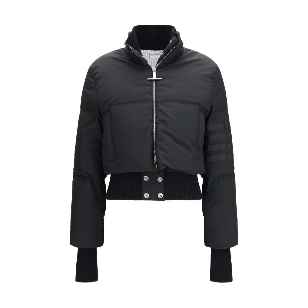 Thom Browne Black Polyamide Full-Length Jacket - Timeless Luxury