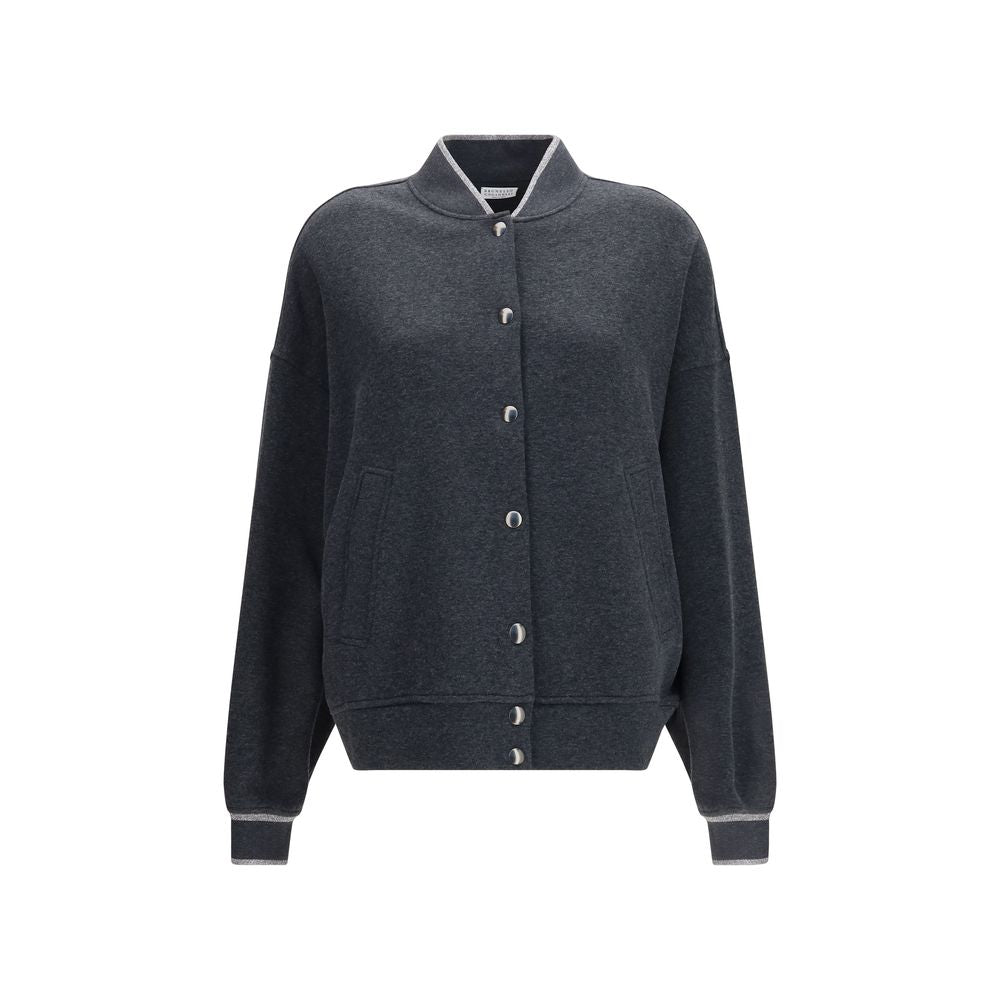 Brunello Cucinelli Gray Bomber Jacket - Effortless Luxe Elegance
