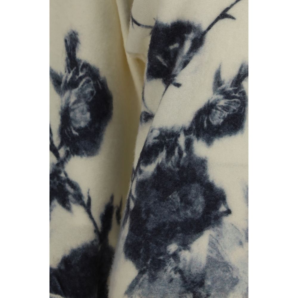 Blumarine Beige Cashmere Sweater - Timeless Floral Elegance