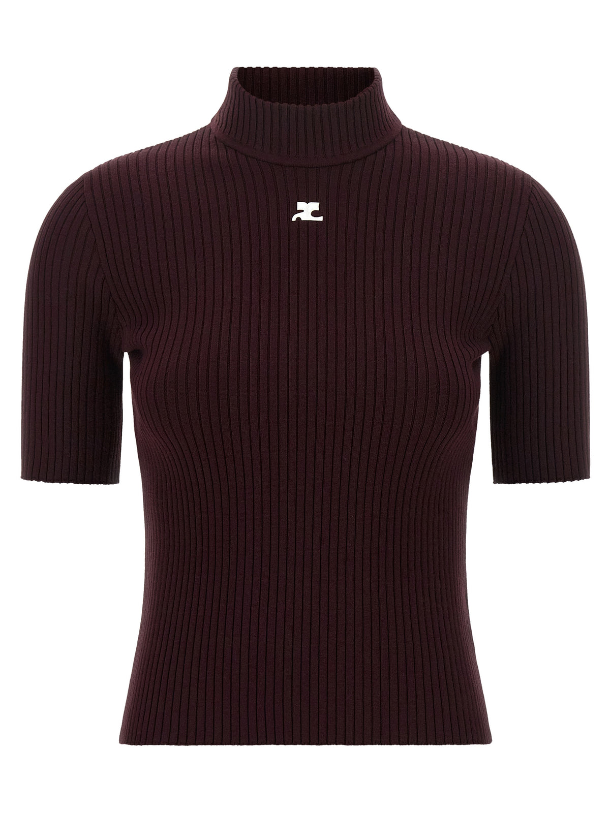 Courrèges Bordeaux Viscose Sweatshirt - Timeless Luxury Essential