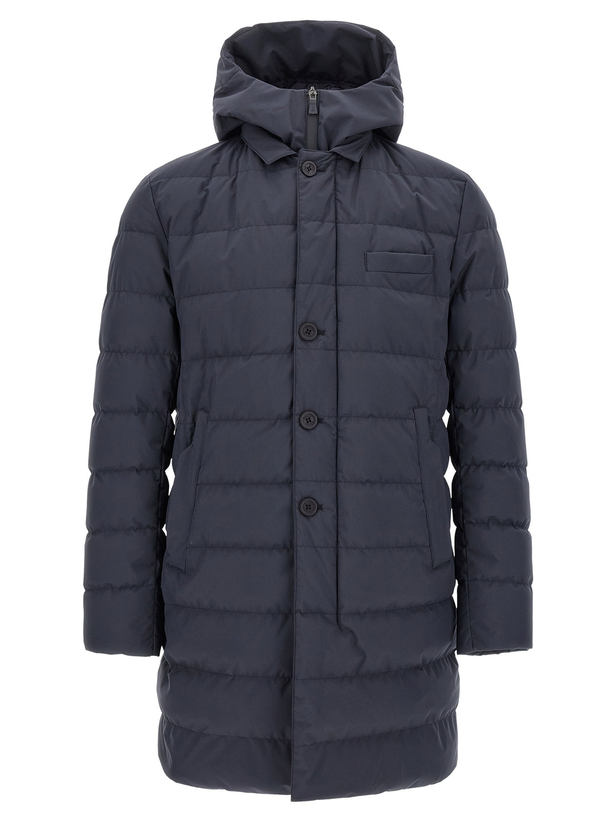 Herno Blue Full-Length Jacket - Elegance Meets Thermal Performance