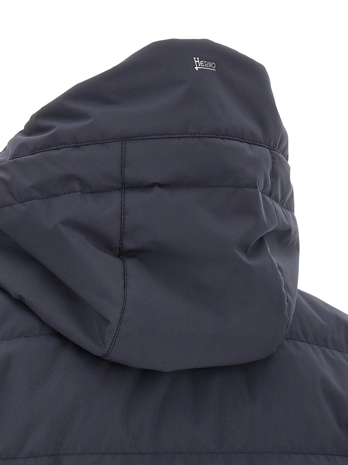 Herno Full-Length Down Jacket in Matte Navy Elegance