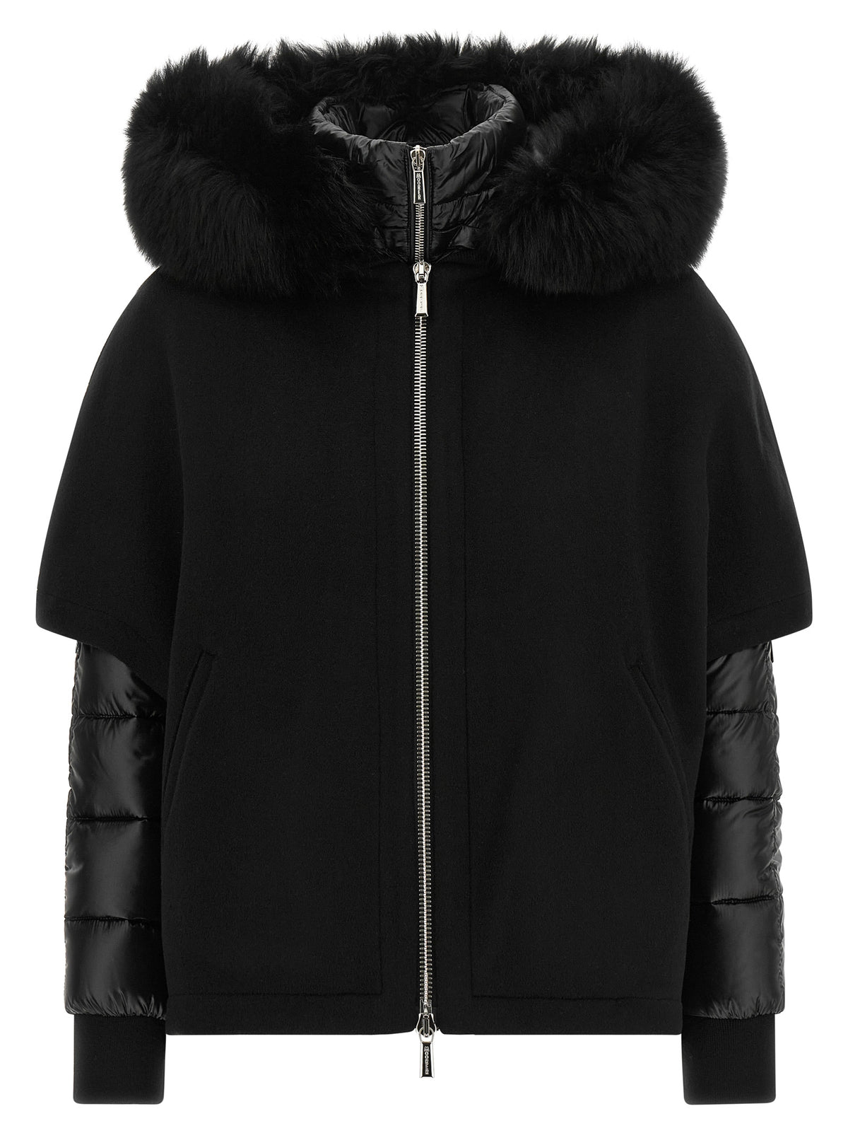 MooRER Black Wool Shell Jacket - Luxurious Modular Elegance