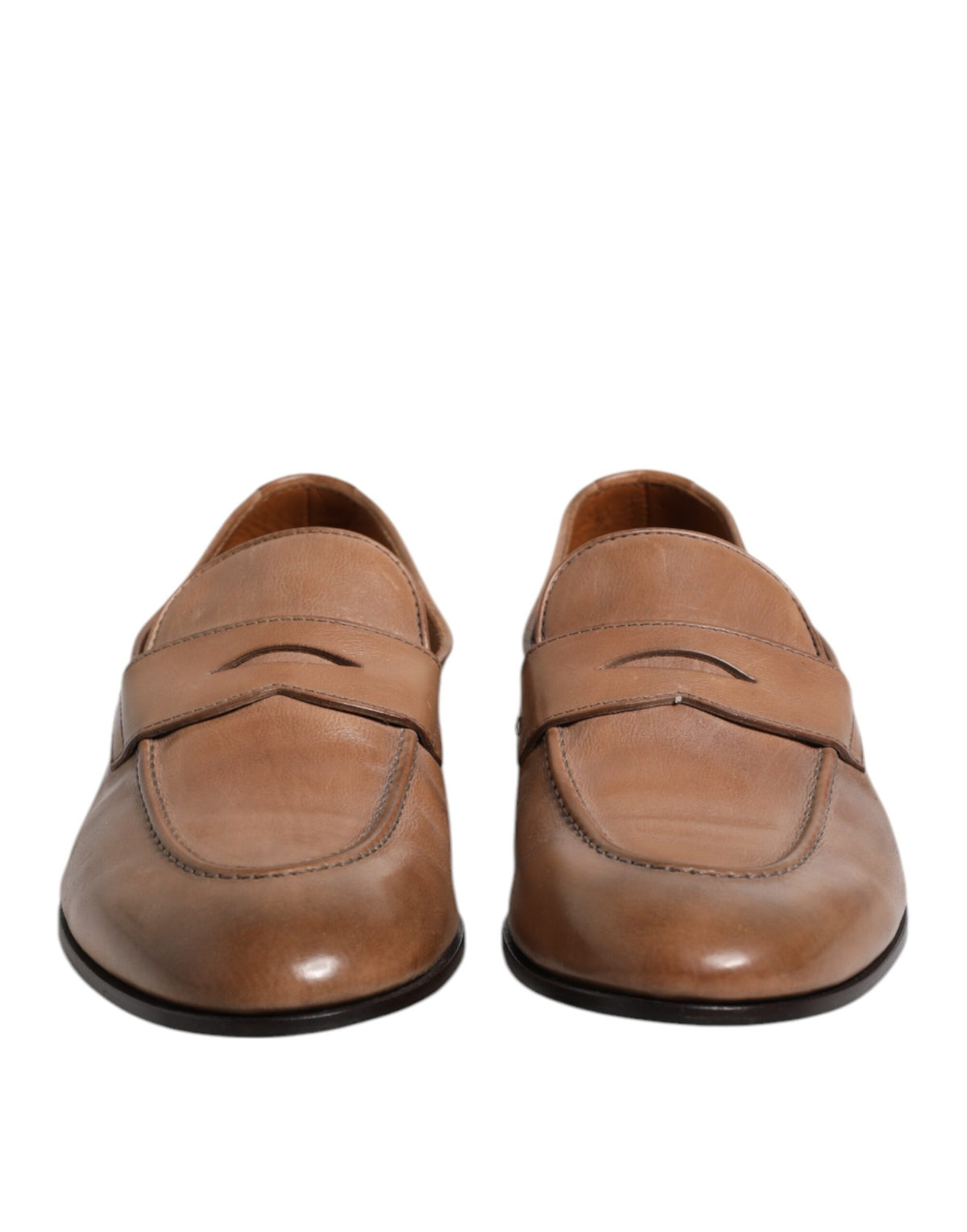 Brunello Cucinelli Brown Leather Slip-On Loafers for Elegance