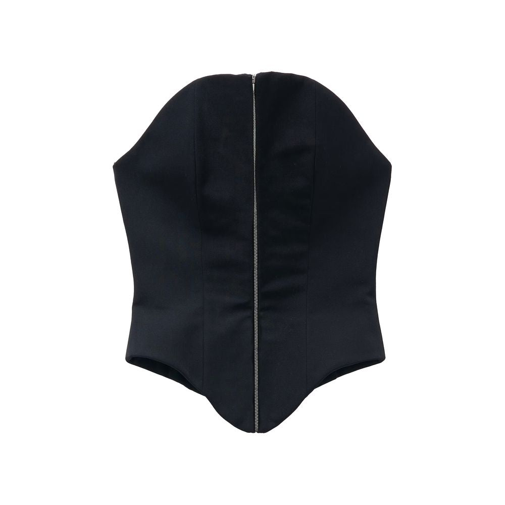 Alexander McQueen Black Wool Corset - Exquisite Haute Couture