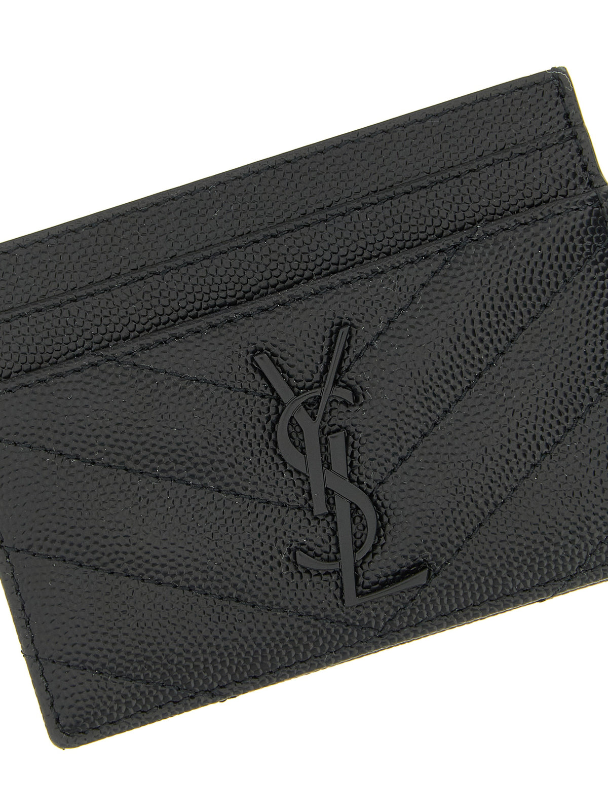 Saint Laurent Black Leather Cardholder - Timeless Luxury Accessory
