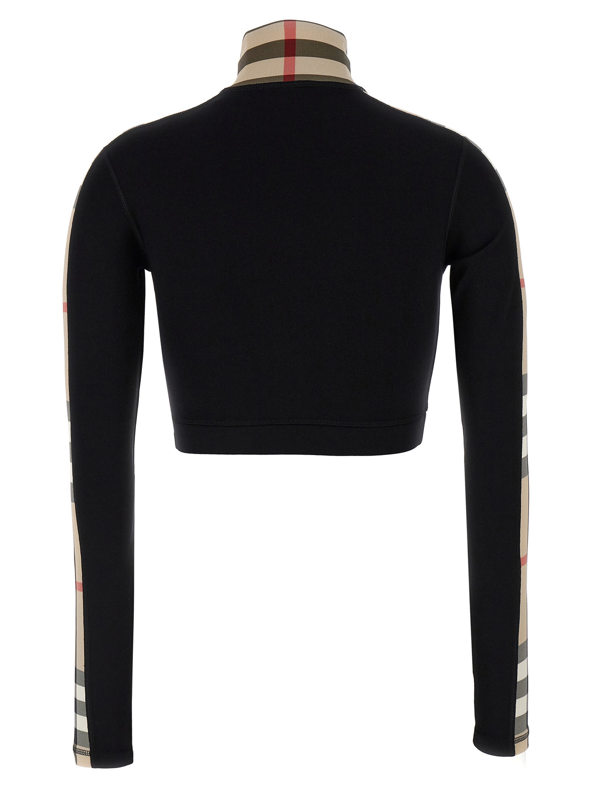 Burberry Black Cropped High Neck Sweatshirt - Luxe Statement